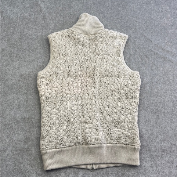 Athleta Knit Sweater Vest Full Zip with pockets Cream Beige Womens small - Picture 2 of 7